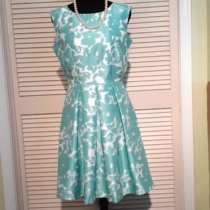 Stylish danny and nicole Aqua and White dress